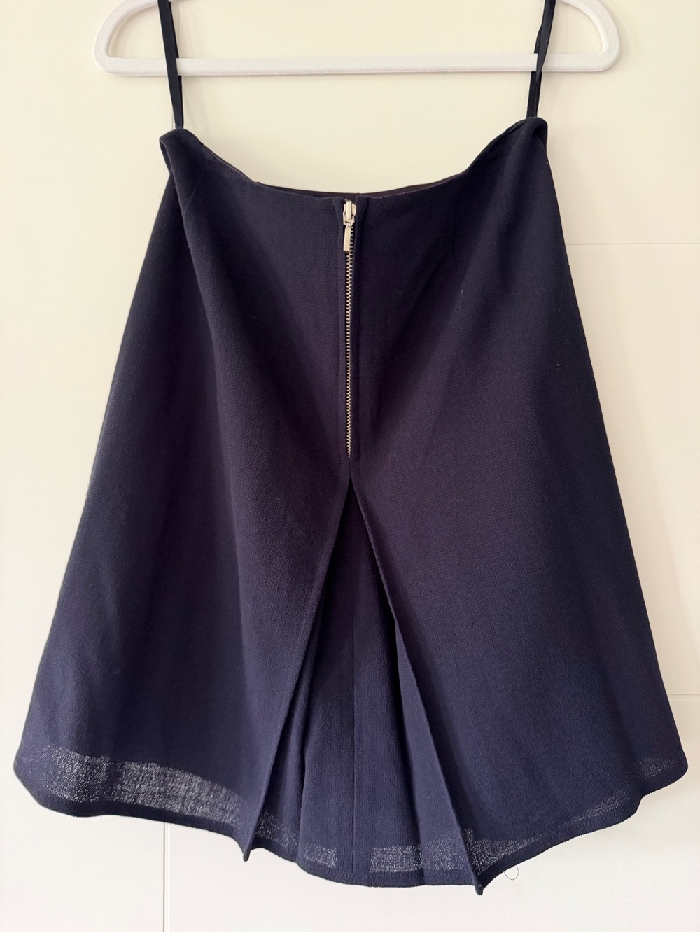 Emanuel Ungaro Navy Circle Skirt with Front Pleat & Zip
